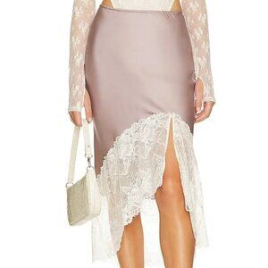 Free People  x intimately Heart eyes half slip skirt in mauve size L